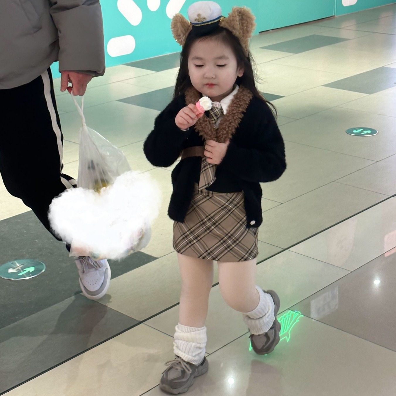 女童半裙秋冬新款兒童加厚卡其格紋短裙寶寶半身裙潮