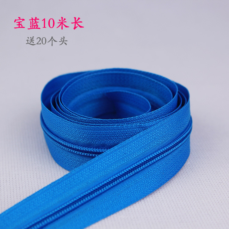 Bolsa DIY accesorios de tela ropa cremallera tirón cabeza accesorios de cuero N ° 5 color largo nylon sola cabeza doble cabeza