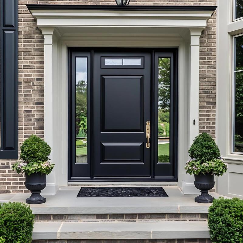 Cast aluminum armored door, European-style design, with glass panels, soundproof and insulated, suitable for villa entrances and residential complex entrances, available in double-leaf and four-leaf configurations