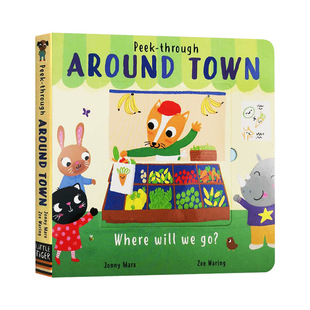 Huayan original edition secretly read series Flip Book Town English Peek Through Around Town