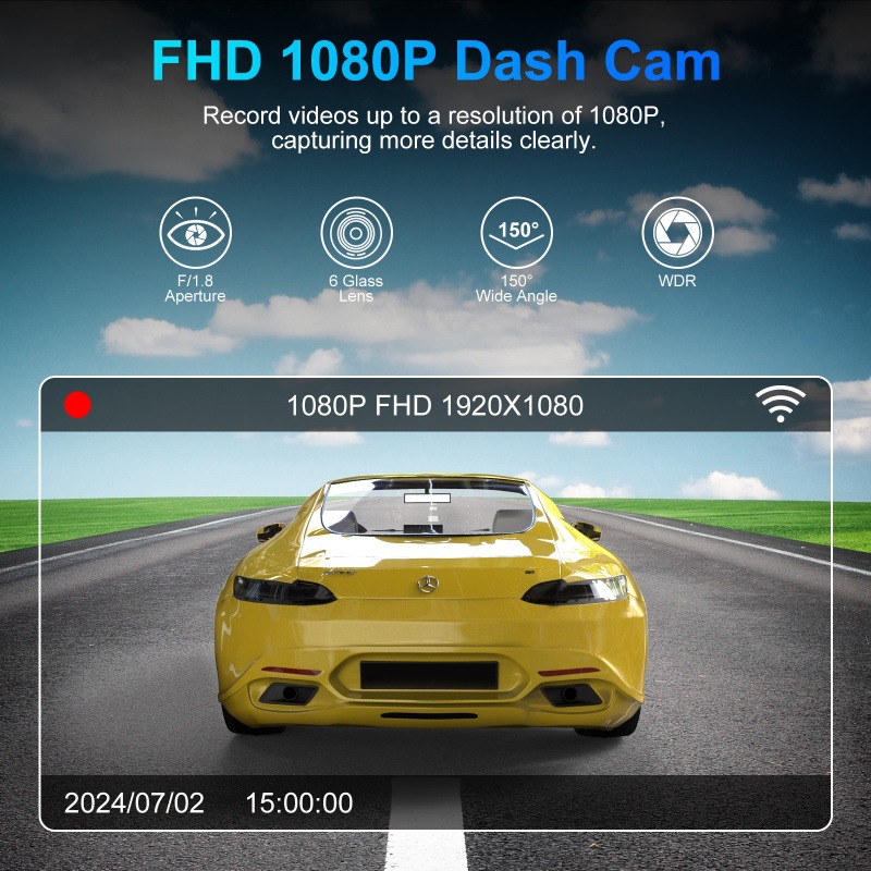 V57 Hd 1080P Single Recording Wifi Lipstick-Style Dash Cam with Night Vision, Supports Parking Monitoring and Time-Lapse Recording