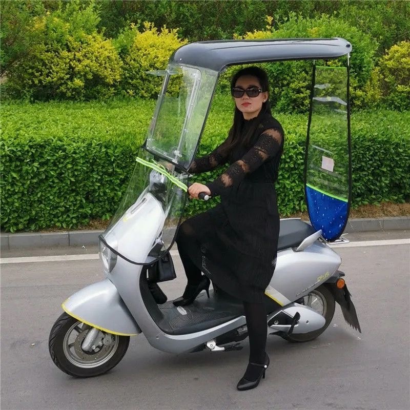 New model 7-shaped electric vehicle canopy, sunshade, motorcycle windproof cover, rainproof and thickened awning