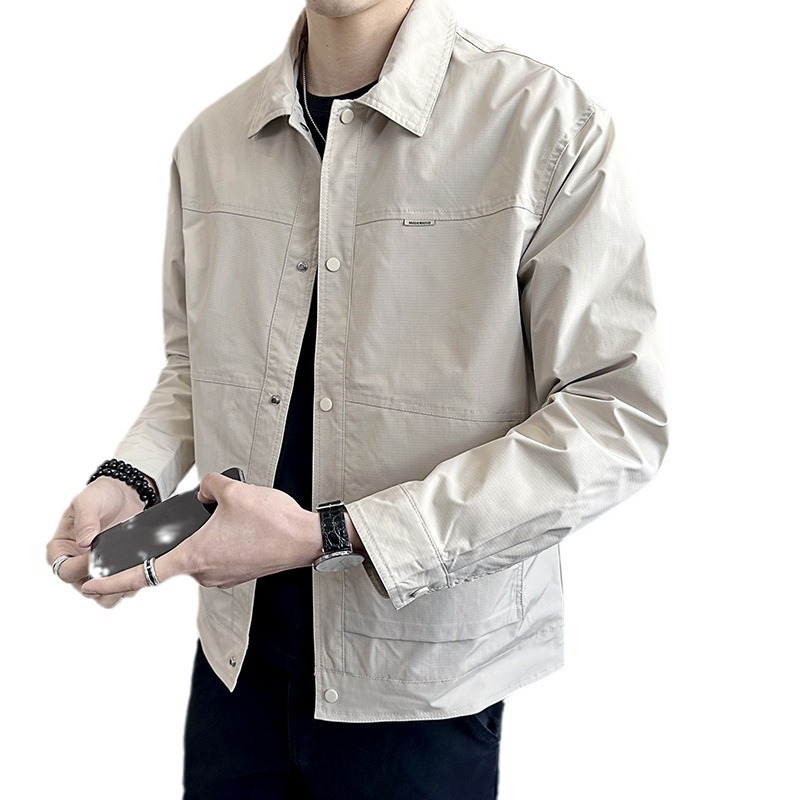 Trendy Brand Men's Coat 2025 Spring and Autumn New Men's Trendy Casual Men's Lass Work Jacket Men's Top