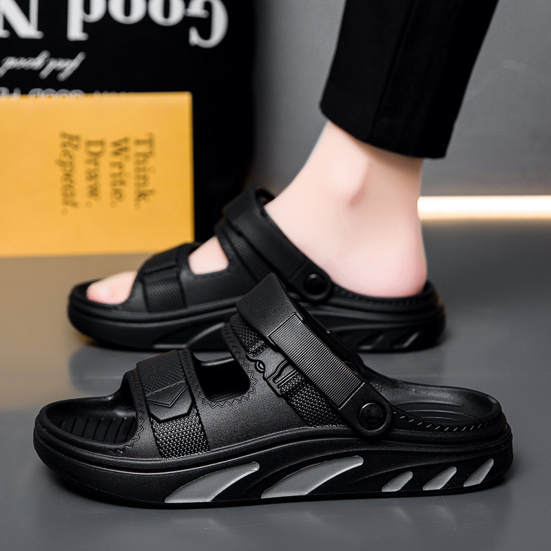 Slippers for Men, Summer Outdoor Wear, Casual Sports Beach Sandals, Two-Way Wear, Large Size 46, Thick-Soled Indoor and Outdoor Sandals Slippers for Men, Summer Outdoor Wear, Casual Sports Beach Sandals, Two-Way Wear, Large Size 46, Thick-Soled Indoor and Outdoor Sandals