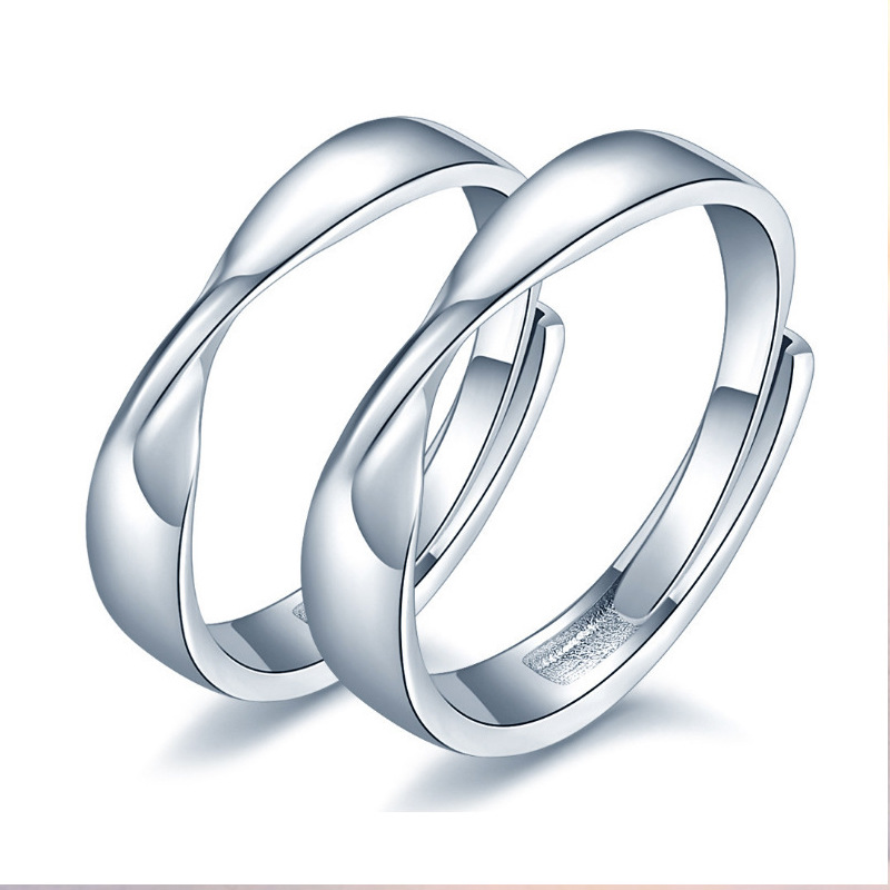 莫比乌斯环戒指定制韩版不规则素圈戒指小众设计感情侣手饰品批发