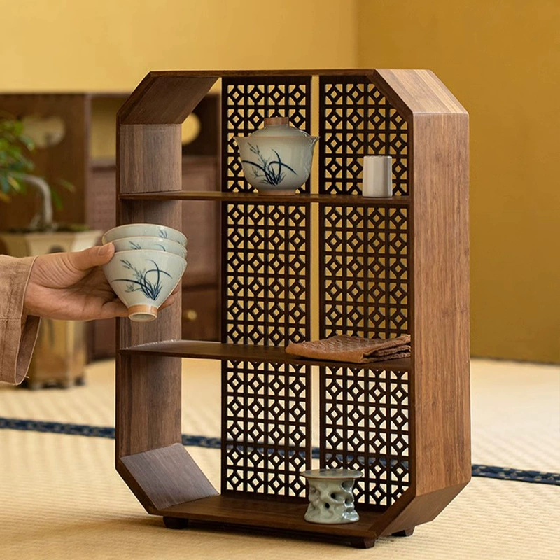В китайском стиле бамбуковая подставка Богу небольшая чайная комната Duobao Павильон подставка для хранения чайника подставка для чайника