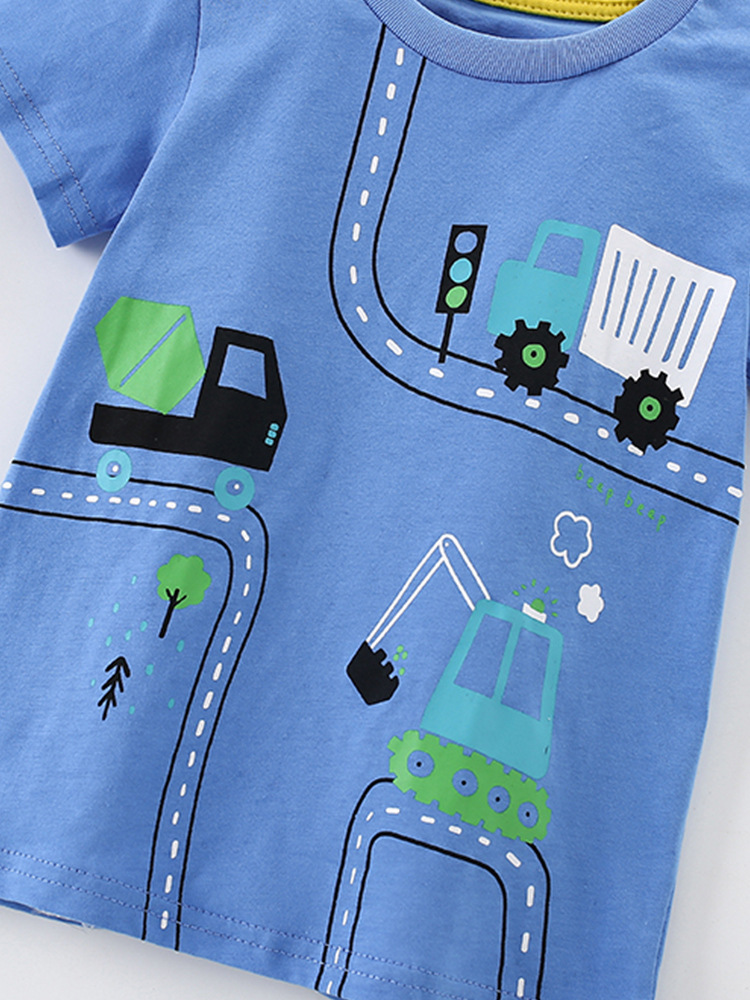 Malwee niños de manga corta verano nuevo estilo europeo y americano niños pequeños y medianos cuello redondo guapo niño camiseta casual top