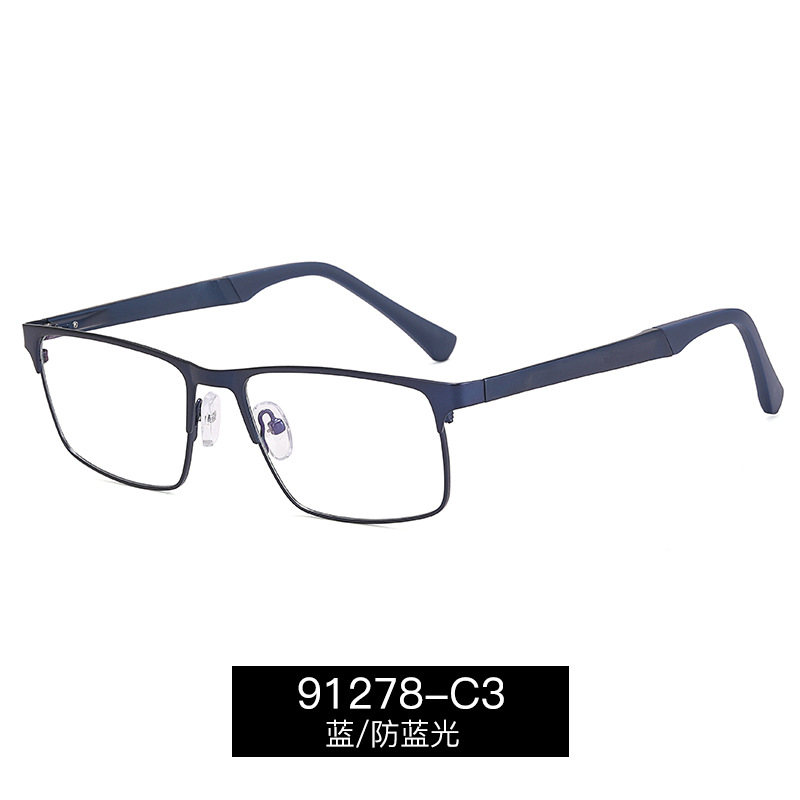 91278 Comercio exterior nuevo oro seda hombres marco gafas marco metal anti-azul luz todo partido miopía negocio llano gafas