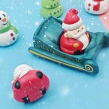 圣诞节玩具圣诞老人回力车圣诞树雪人滑行小车可做精美摆件礼物