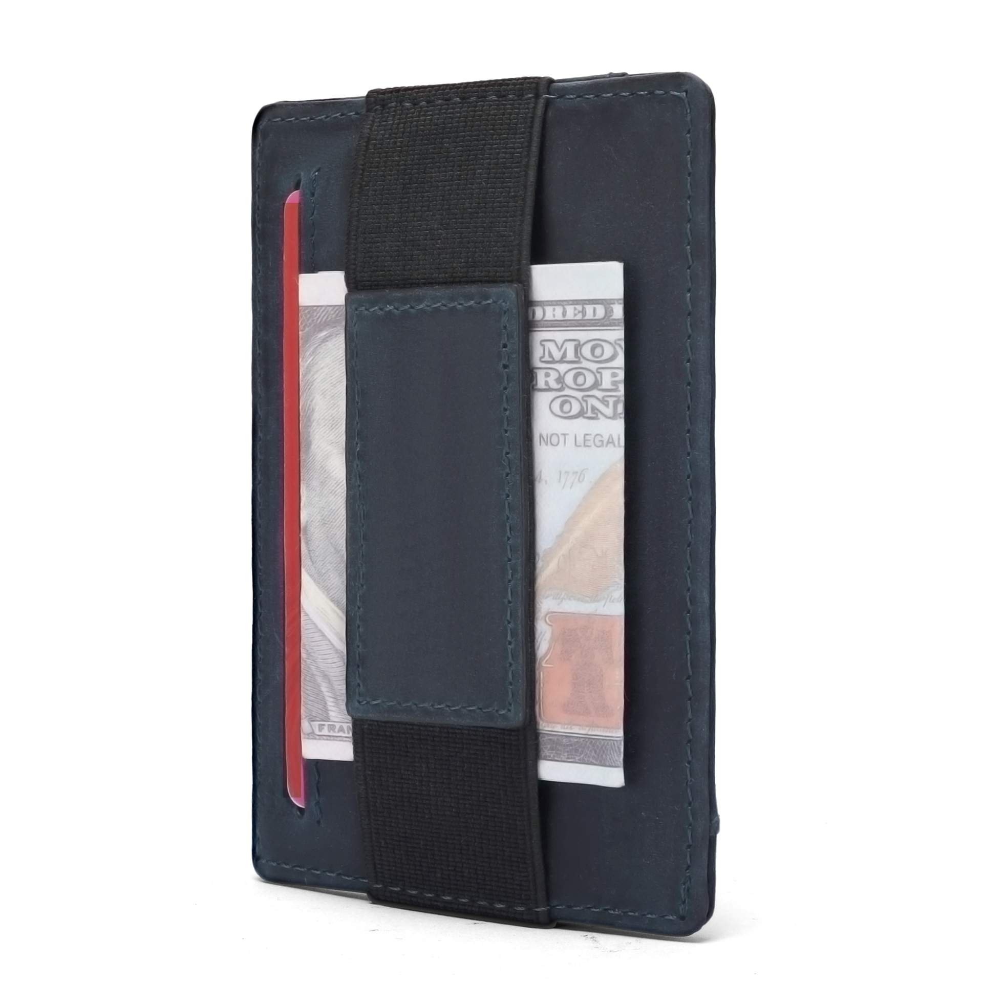 Personalizado RFID cepillo antirrobo bolsa de tarjetas personales de gran capacidad de una sola pieza de tarjeta de identificación de regalo de negocios de cuero carpeta de tarjeta