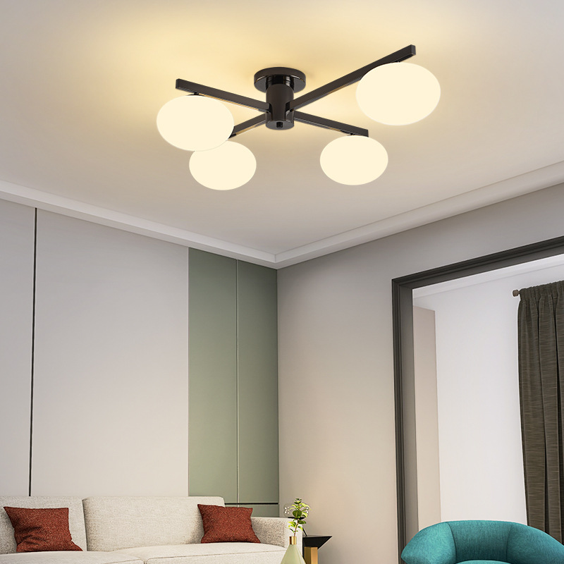 Nordic Living Room Medieval Bauhaus Persimmon Chandelier Simple Designer Japanese Glass Atmosphere Bedroom Ceiling Light