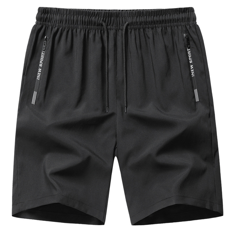 Pantalones cortos informales para hombre, pantalones cortos deportivos para correr de talla grande, pantalones cortos rectos de cinco puntos de secado rápido de seda helada fina de verano