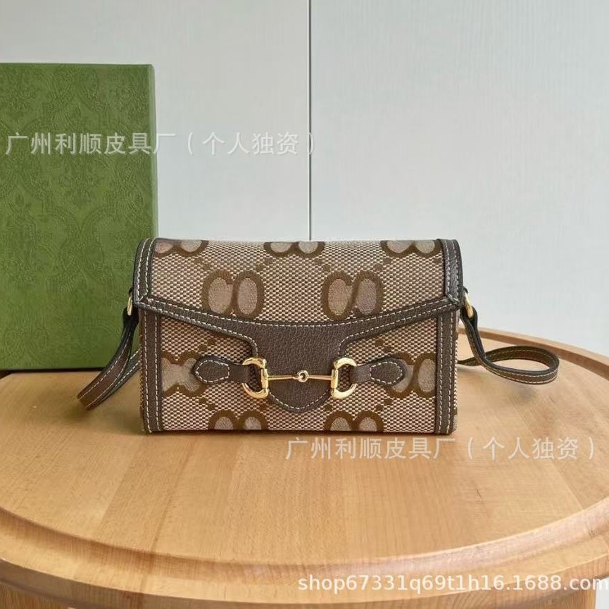 Hebilla de caballo de doble G de alta calidad 1955 horizontal horsebit mini bolso bandolera pequeño bolso cuadrado caja bolso femenino