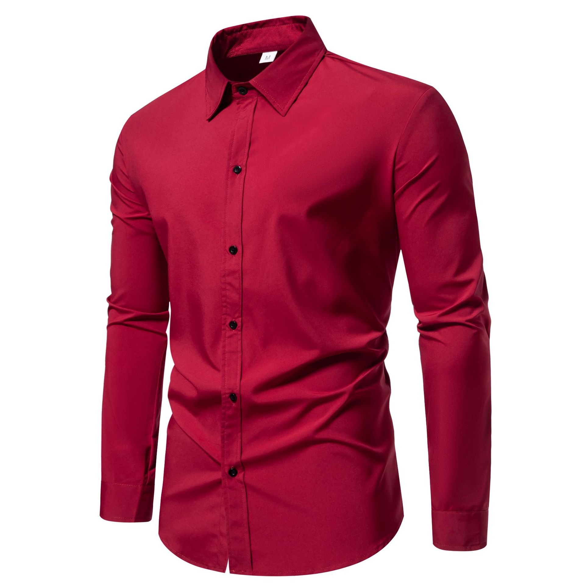 2024 primavera nuevos hombres camisa casual hombres eBay AliExpress color sólido hombres más tamaño camisa de manga larga hombres
