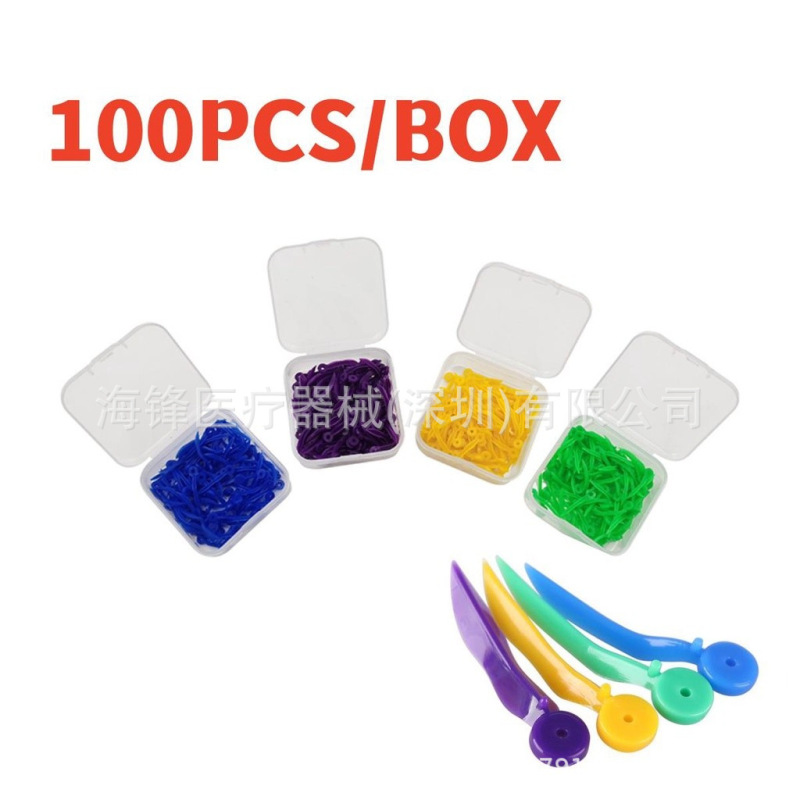 Dental Interdental Wedges with Holes, Plastic Wedges, Dental Materials, 100 Pieces/Box