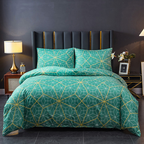 Cross-border new starry sky bedspread pillowcase Amazon printed bedding set with three pieces home textile wholesale