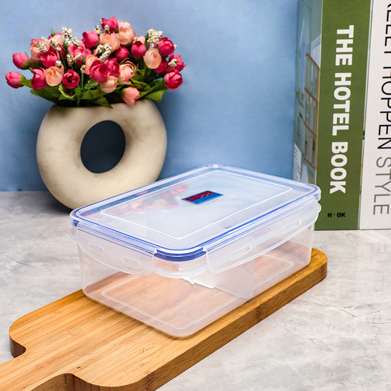 長方形の透明なプラスチックの食品の収納箱の台所の雑穀の分格の密封箱の学生は弁当箱の弁当箱を持っています。|undefined