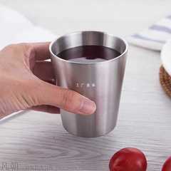 A5L304雙層不鏽鋼韓式茶杯耐摔咖啡杯兒童漱口杯疊杯子餐廳水杯茶