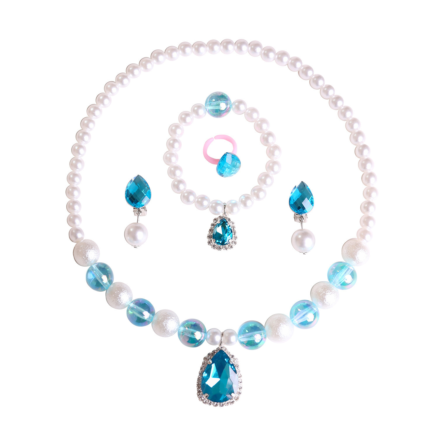 Blue set drop-shaped