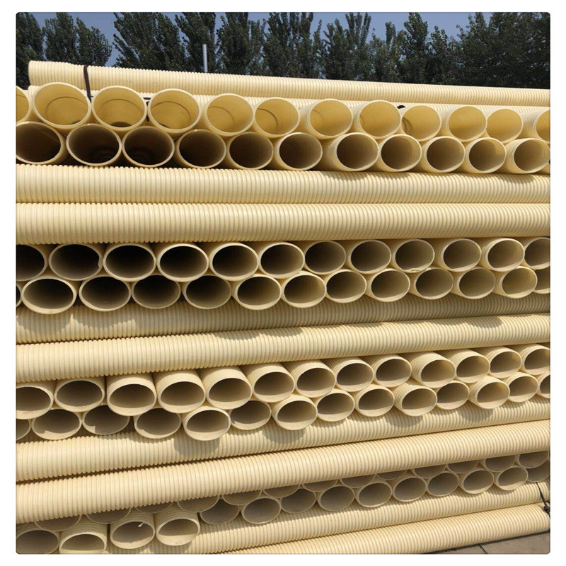 PVC-U排水管关卡双壁波纹管upvc波纹管白色波纹管光色米色打孔-阿里巴巴