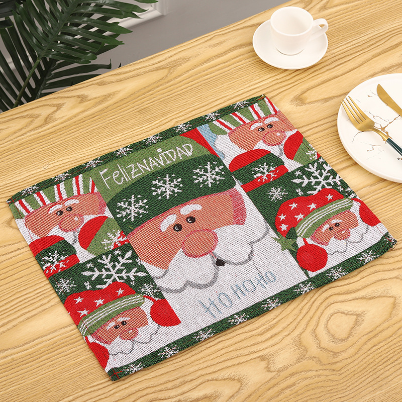 80g Weight Placemat Kitchen and drinking utensils Placemat Event & Party Supplies 1 Piece Quantity Party Occasion Christmas Festival Christmas Tree Pattern Cute Style Embroidery Craft Christmas Cute Christmas Tree Party Placemat 4