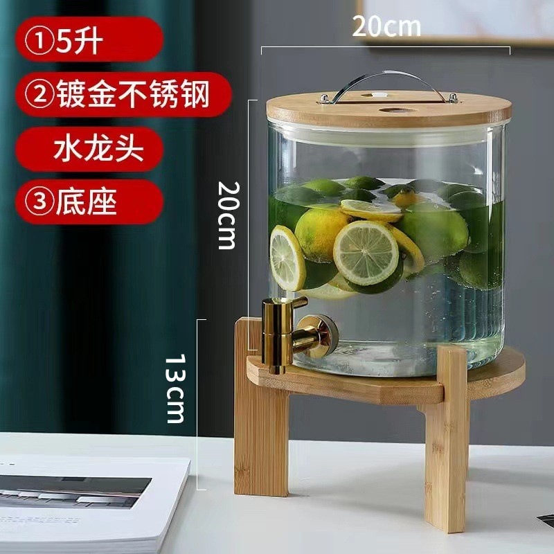 5 L + base + oro 304 grifo cilíndrico