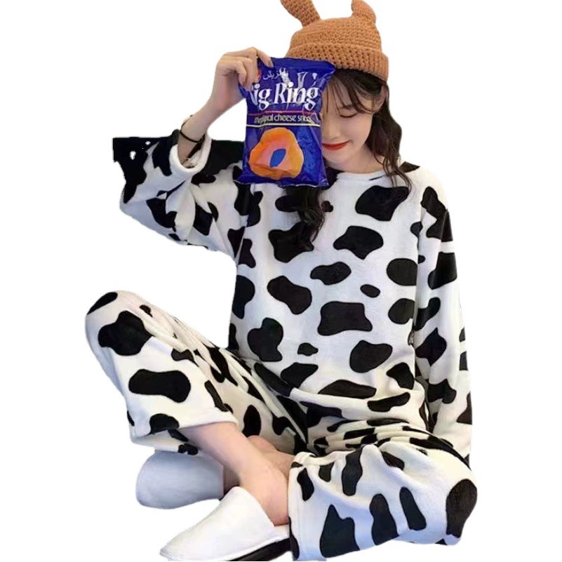 Осенне-Зимний новый теплый костюм из кораллового флиса с клубничным персиковым принтом, верхняя одежда, утепленная Ночная рубашка на флисовой подкладке, домашняя одежда для женщин