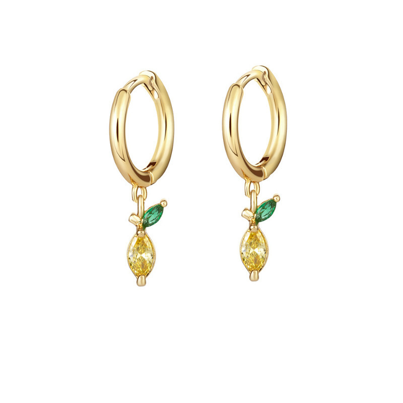 레몬 지르콘 귀걸이 [골드]