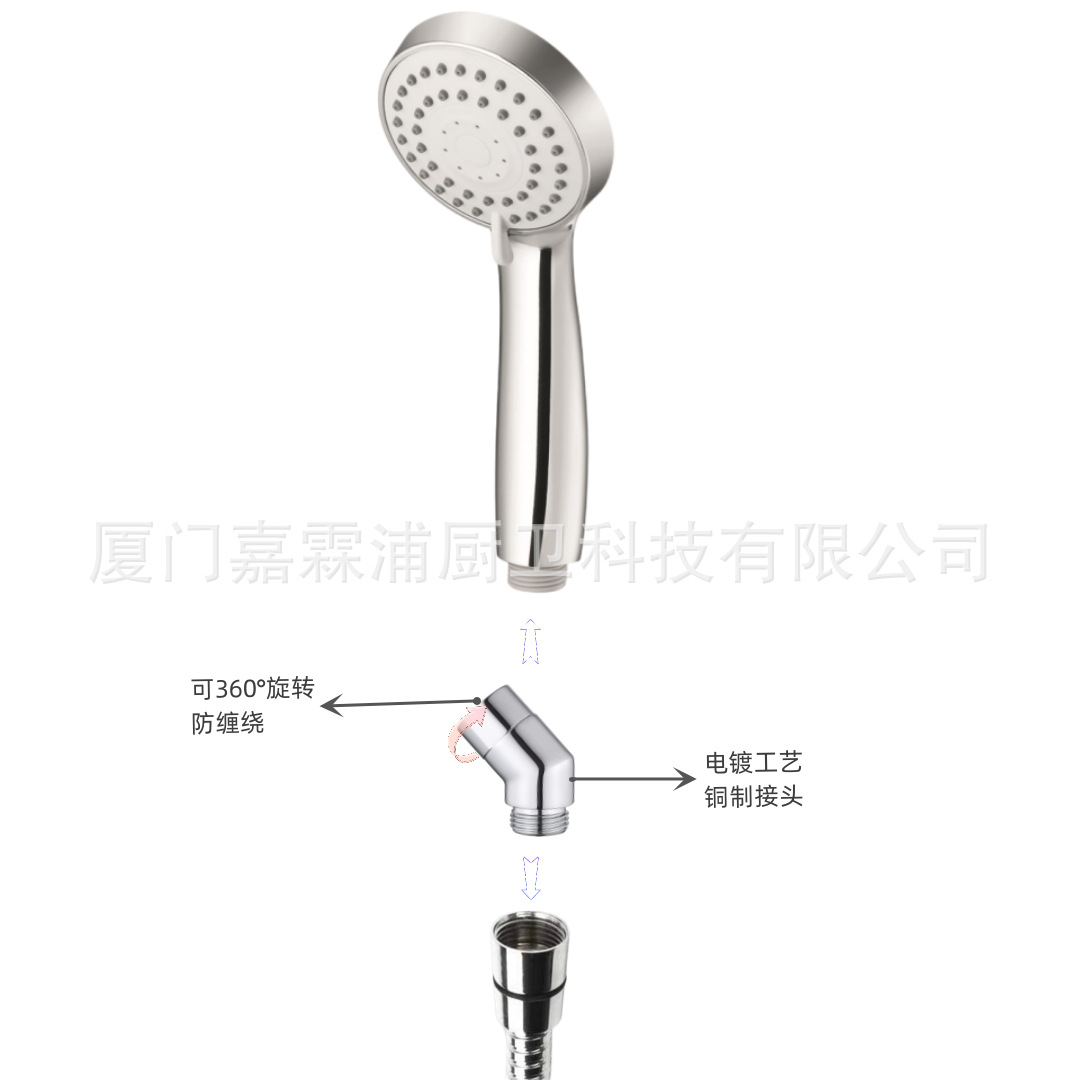 Accesorios de ducha Amazon 135 ° adaptador G1/2 Interfaz Universal galvanoplastia cobre diadema giro anti-bobinado