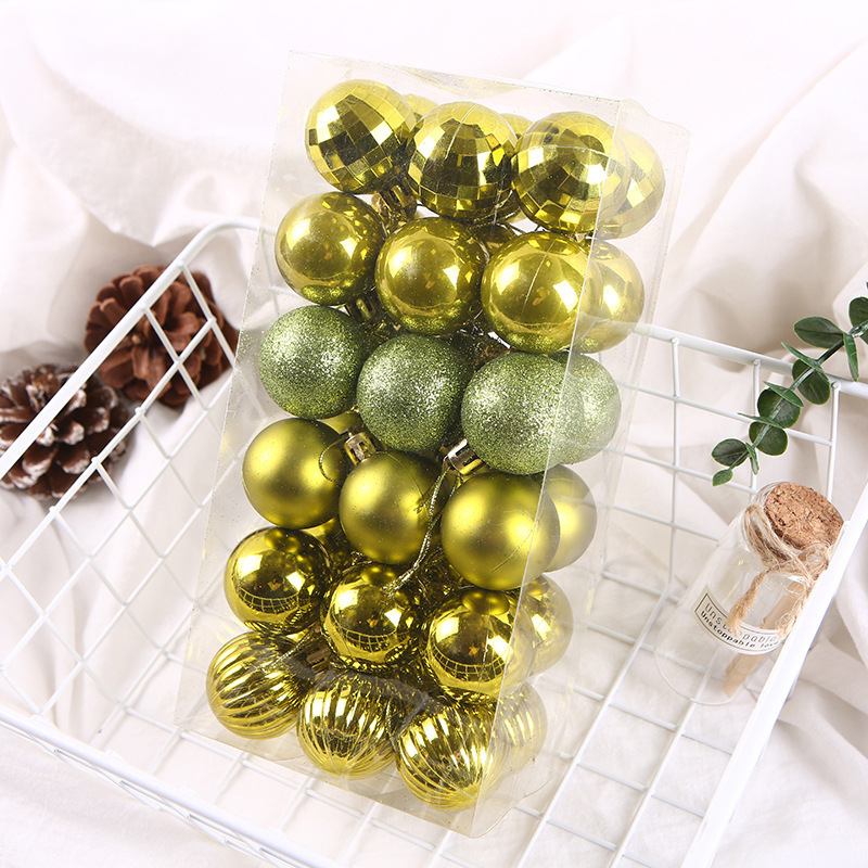 Bolas galvanizadas de plástico 4cm36pcs mini colgante de Navidad artículos navideños coloridos bolas de decoración accesorios de día de San Valentín