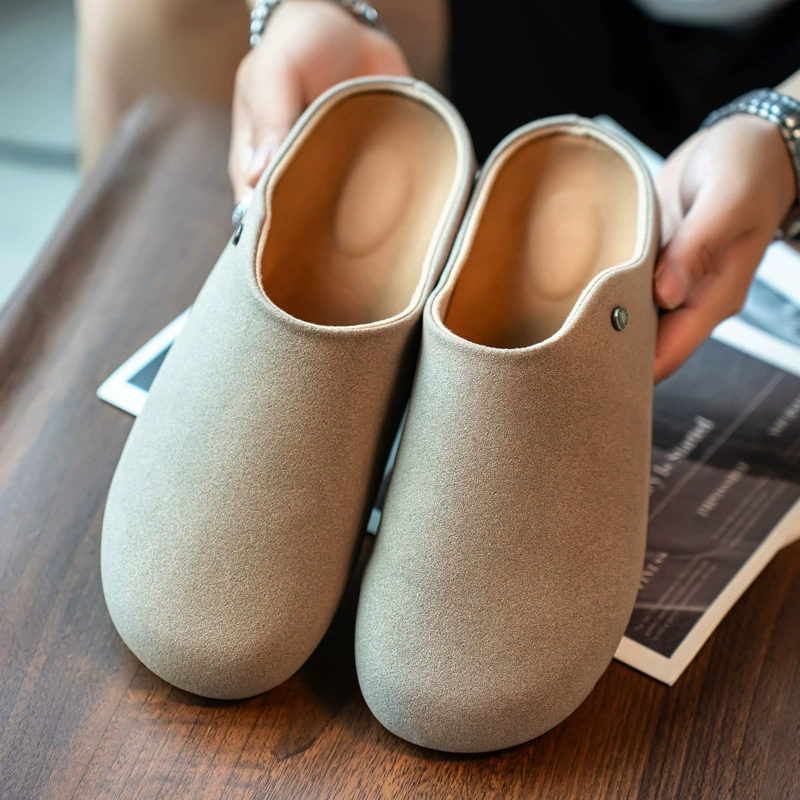 Трансграничная обувь Birkenstock большого размера 45, полутапочки, мужская модная обувь, летняя мода, мягкая подошва, ретро-слипоны на толстой подошве, ленивые тапочки 46