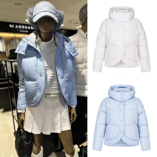 Korean Original Golf Clothing for Women, Detachable Hood, Autumn and Winter Golf Warm down Jacket, Bamboo Fiber