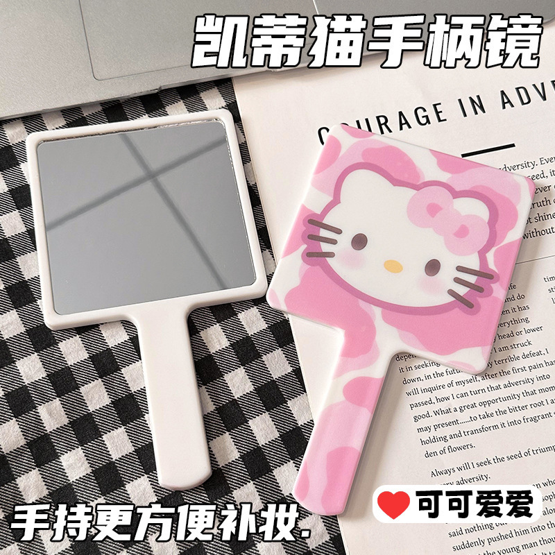 新しい種類のKitty猫の手持ちの鏡の取っ手の化粧を直しますkt猫の携帯の取っ手の小さい鏡は身につけて少女の心を持ちます。|undefined