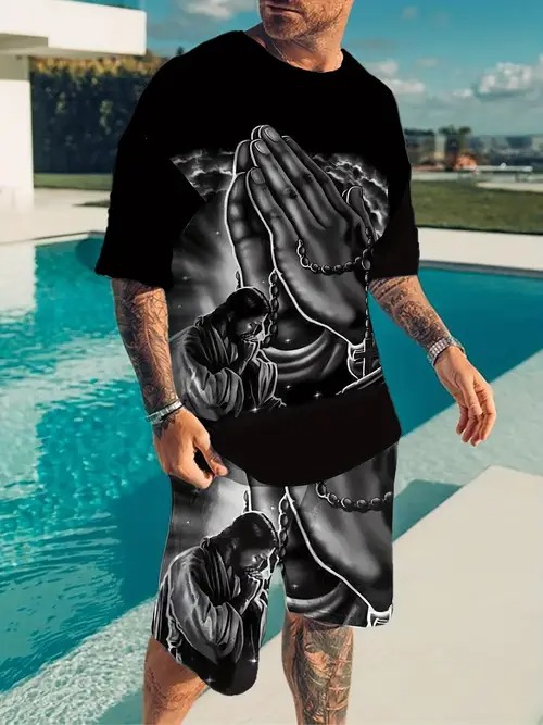2025 nuevo producto Amazon nuevo estilo europeo y americano casual transfronterizo manga corta cuello redondo camiseta pantalones cortos traje ME5 MA04
