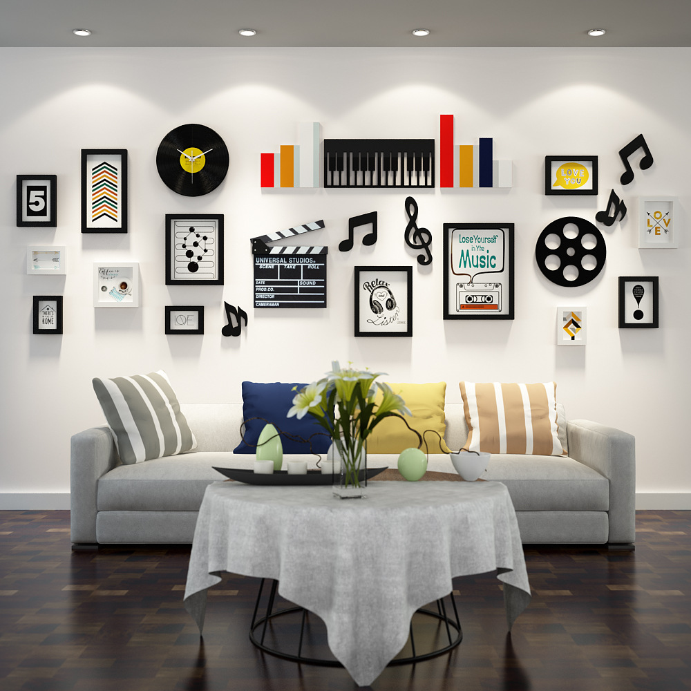 高分子_B05音樂潮流照片牆簡約現代客廳裝飾掛畫組合相框牆掛飾品