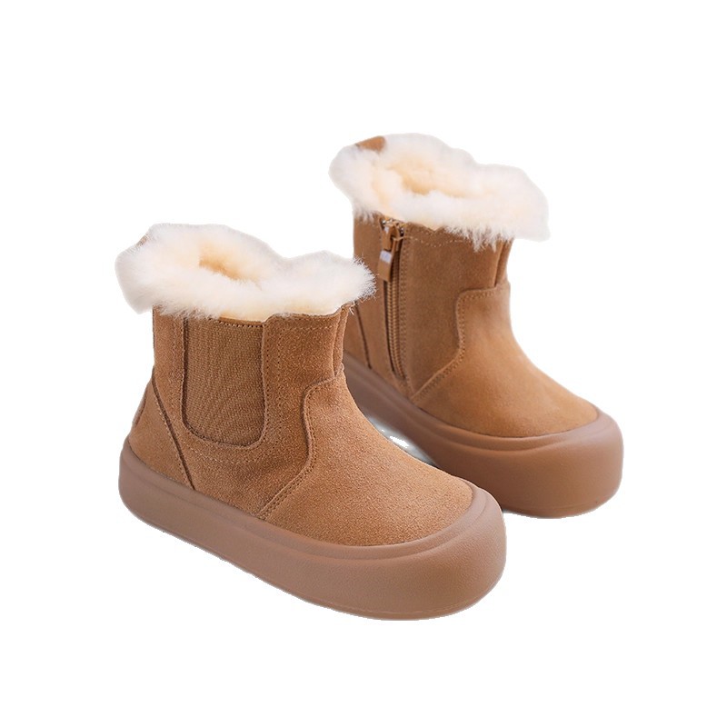 Children's Boots 2025 New Winter Big Snow Cotton Girls' Baby Fleece-Lined Kids' Shoes_voghion.com
