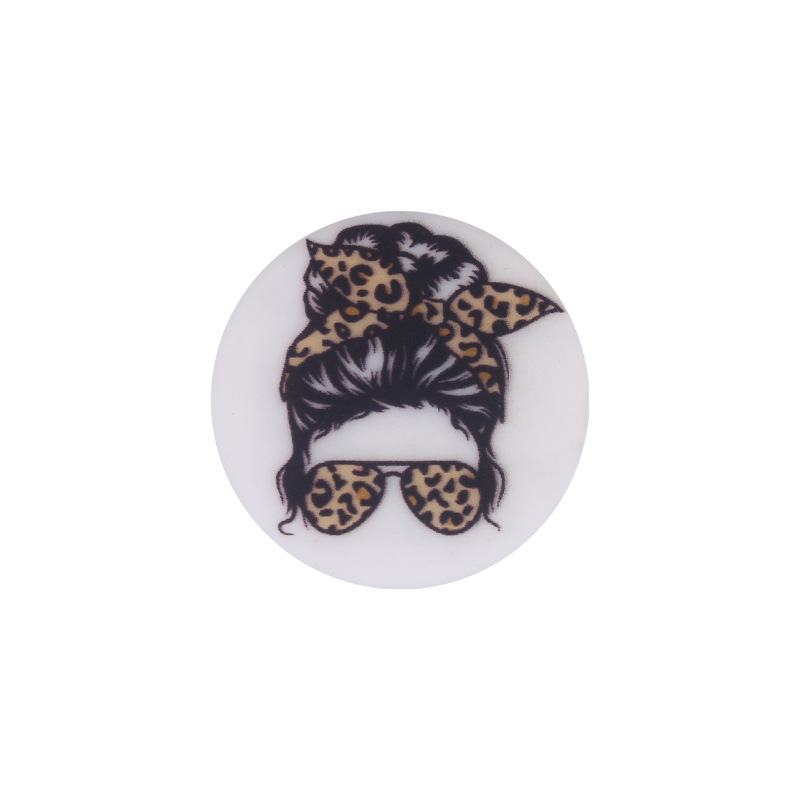 Nuevo bebé suministros de dibujos animados ronda retro impresión pequeña mordedor creativo DIY bebé chupete cadena teether Accesorios