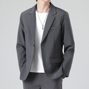 Autumn and Winter New fleece-lined Thickened Men's Woolen Coat suit Three-piece Suit High-end Hong Kong-style Men's Two-piece Fashionable Suit