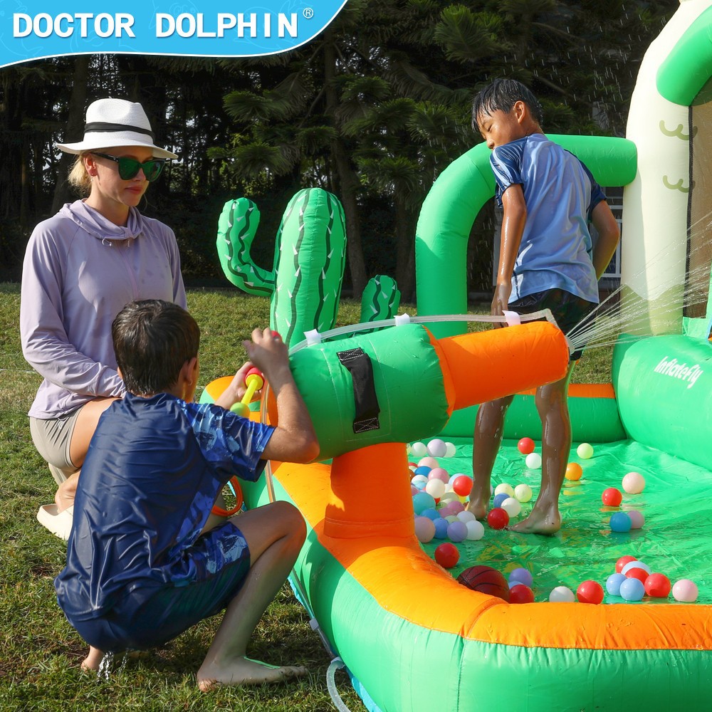Doctor Pig| Castillo inflado para niños pequeño tobogán de rociador de agua doméstico piscina de bobos trampolín parque castillo inflado interior