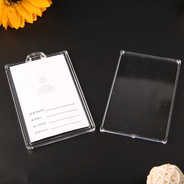 Long hole double-sided transparent bus card holder vertical student campus card holder bank card work permit access control card holder