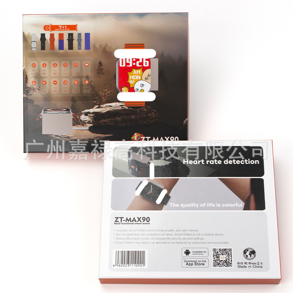 Zt-Max90 New Smart Watch Cross-Border Sports Watch All-Day Health Monitoring 7in1 Strap Set