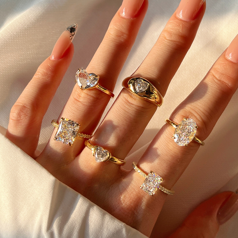 3g Weight Zircon Inlay Material Rings Classification Daily Occasion 925 Sterling Silver Material Valentine'S Day, Mother'S Day Festival Heart Shape Pattern 2025 Spring and Summer Season Women's Gender Plating Design Elegant, Simple Style Style 925 Sterling Silver Heart Shape Zircon Valentine'S Day Mother'S Day Rings 1