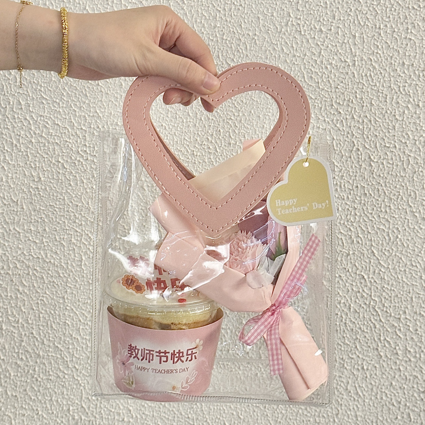 2025 Día del Maestro amor bolsas transparentes pastel decoración maestros festivales horneado ramo de girasol regalo acompañante
