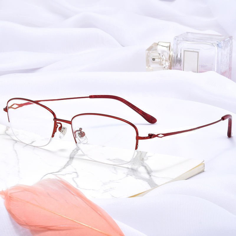 Arte y literatura de medio marco anti-luz azul gafas de edad 50 a 60 años de edad muestran temperamento joven de alta calidad gafas de protección de ojos de edad media y vieja