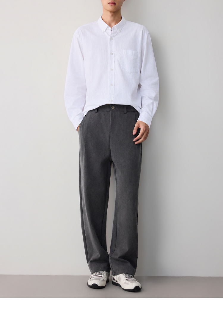 Áo sơ mi nam dài tay cotton trơn phong cách công sở — màu xanh nhạt chi tiết 26