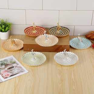 Creative exquisite relief peacock dried fruit tray home living room dining table snack storage snack plate light luxury dried fruit tray