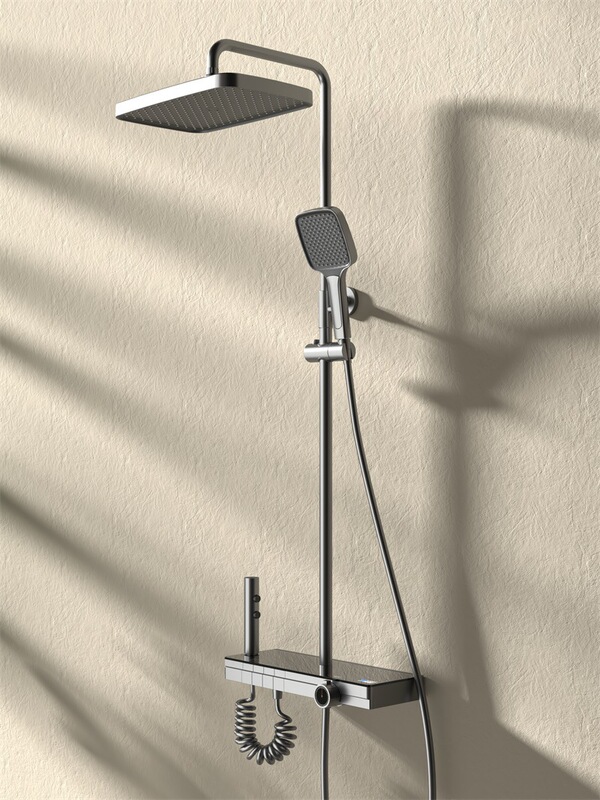 Kaiping Youjia Bathroom Straight Pole Large Shower Four-Function Constant Temperature Digital Display Bath Faucet Home Set 1815