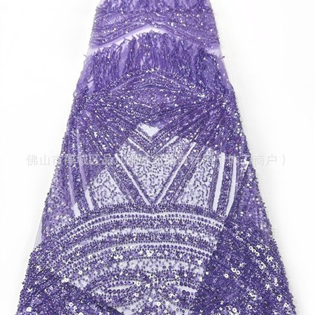 Alta fijación colgante de bordas cuentas tela de encaje industria pesada alta sensación vestido de pecho vestido de noche tela
