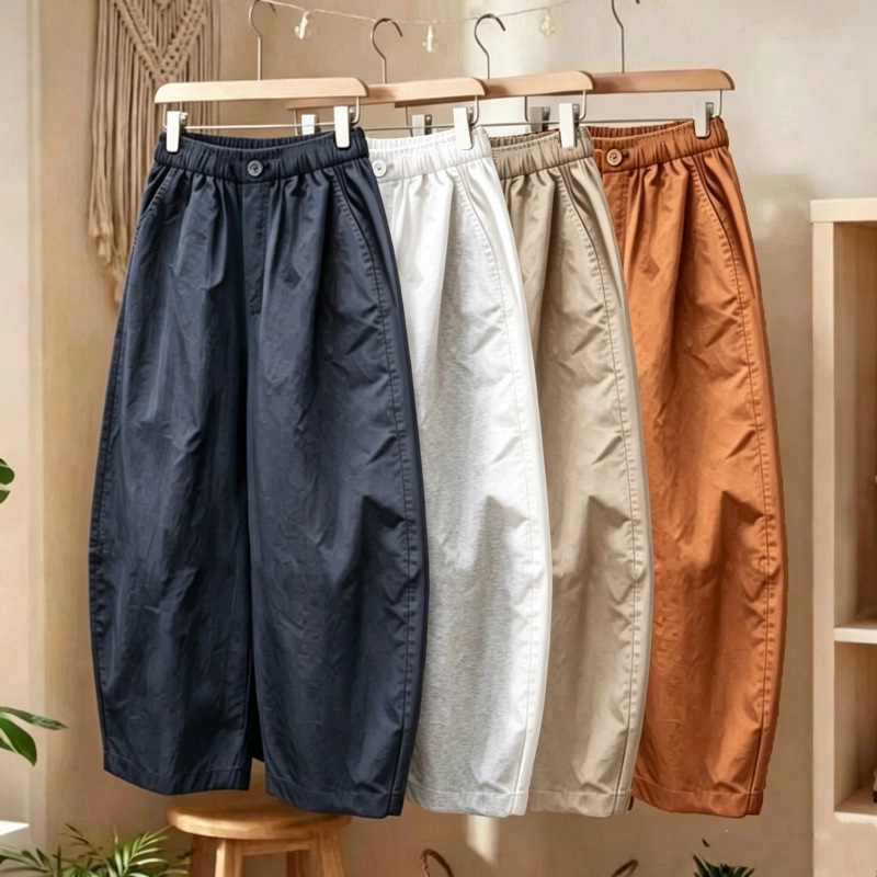 Ice Silk Cropped Pants for Women, Summer Thin Balloon Pants, High-Waisted Plus Size Slimming Wide-Leg Pants, Loose Trendy Casual Pants Ice Silk Cropped Pants for Women, Summer Thin Balloon Pants, High-Waisted Plus Size Slimming Wide-Leg Pants, Loose Trendy Casual Pants