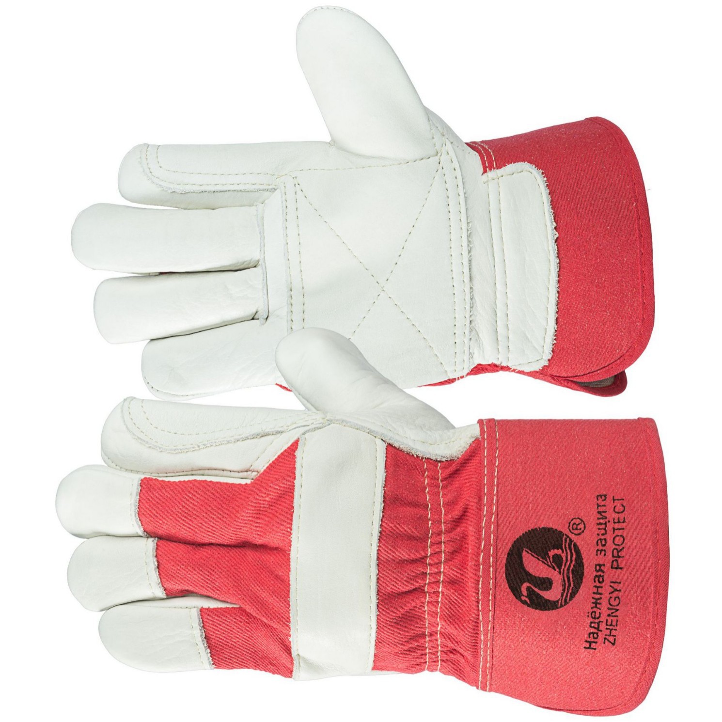 短皮牛头层红色棉布加托防寒舒适铁路劳工电焊手套